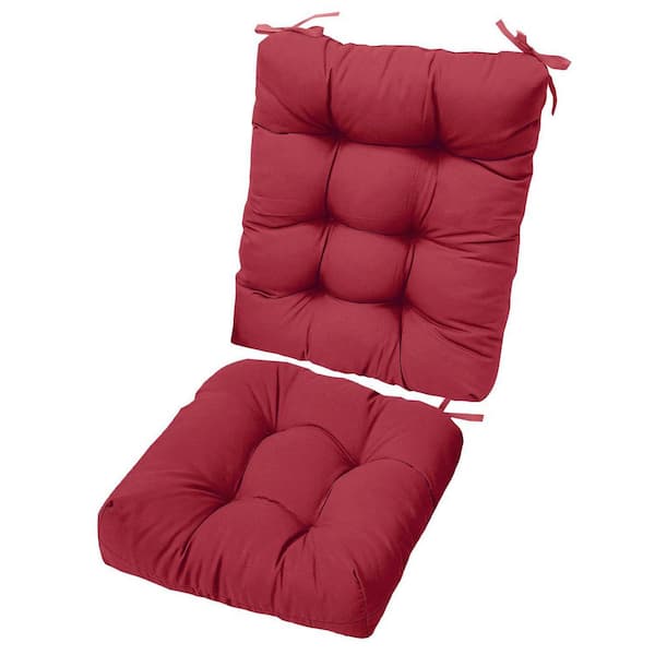 Wine Red Replacement Outdoor Dining Chair Cushion with Back