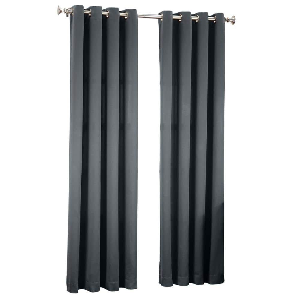 Black Room-Darkening Grommet 54" x 63" Curtain Panel