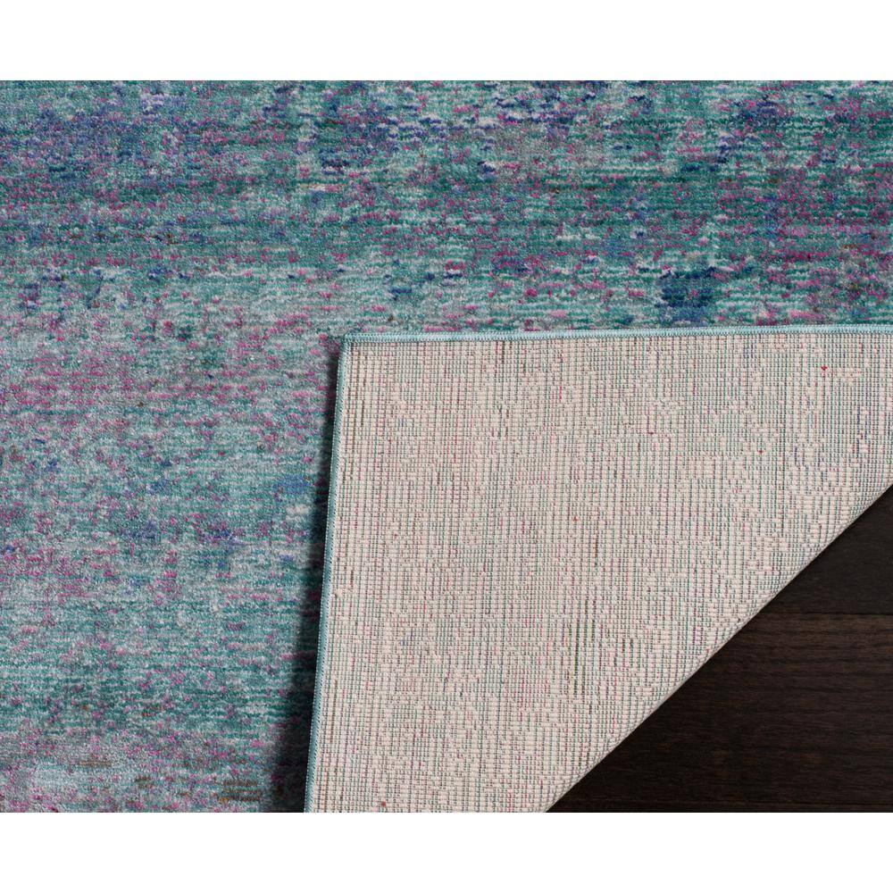 Turquoise and Multicolor Synthetic Rectangular Area Rug, 3' x 5'