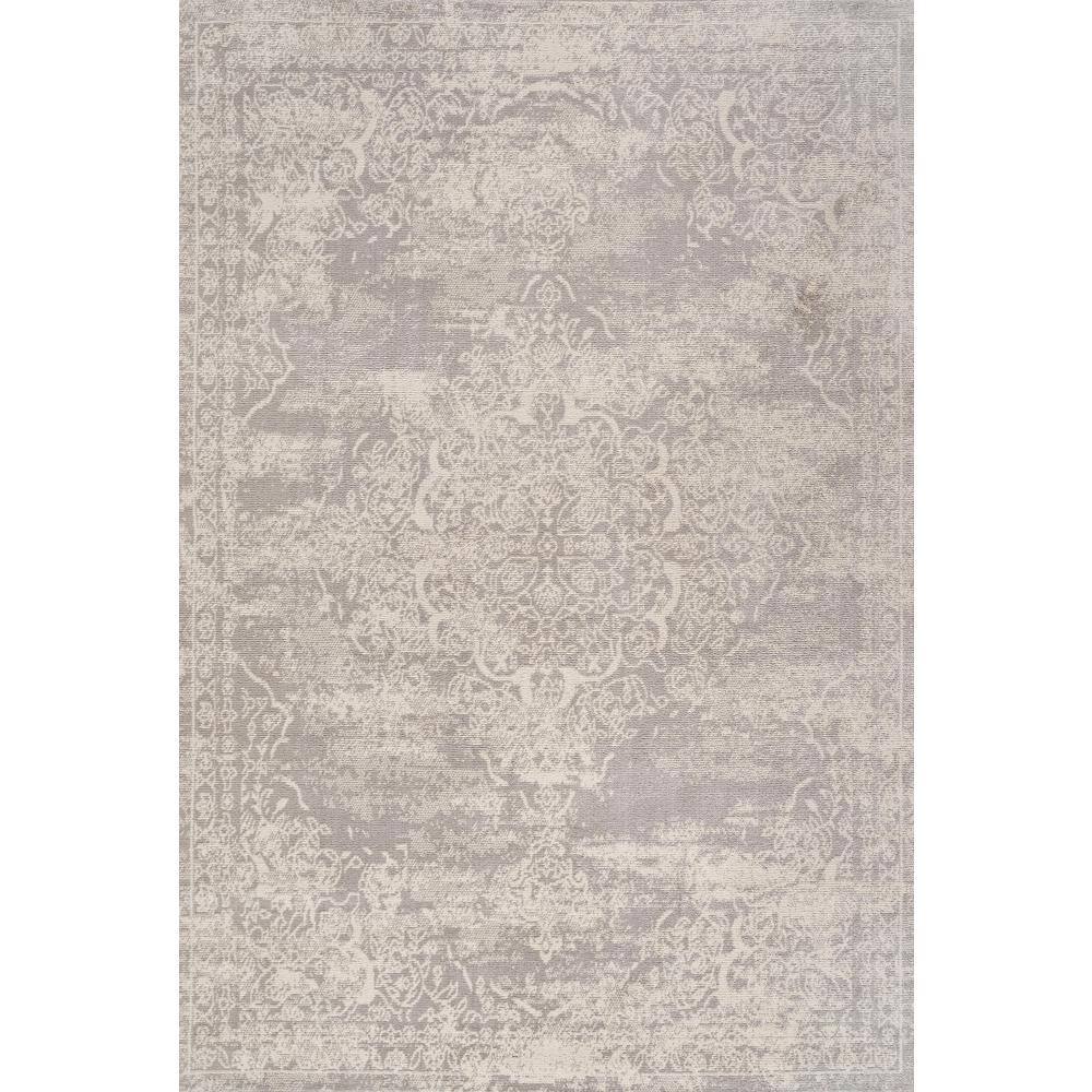 Ivory Rectangular Stain-Resistant Synthetic Area Rug, 5'x8'