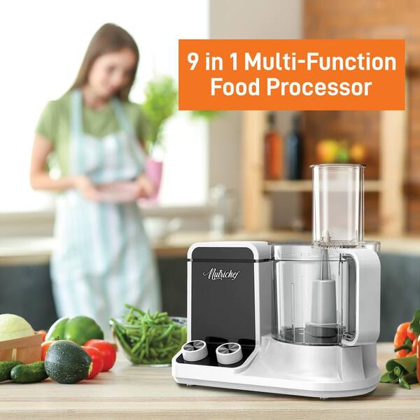 NutriChef 12-Cup White Multifunction Food Processor NCFP8 - The