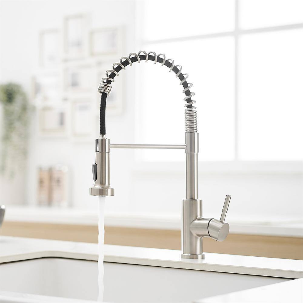 Brushed Nickel Stainless Steel Pull Down Kitchen Faucet