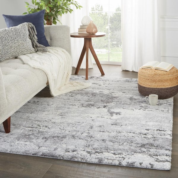 Coen Gray/Ivory 3 ft. x 10 ft. Abstract Runner Rug