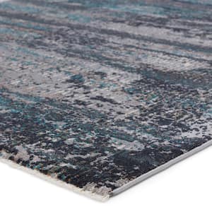 Myriad Teal/Gray 9 ft.6 in. x 12 ft.7 in. Abstract Rectangle Area Rug