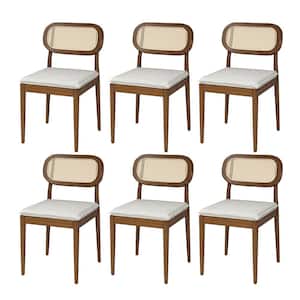 Laurente Acorn Modern Ratten Dining Chair with Removable Cushion (Set of 6)