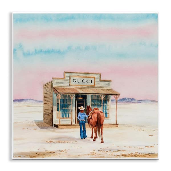 Stupell Industries Glam Cowgirl at Desert Shop by Amanda Greenwood Unframed Nature Graphic Art Print 12 in. x 12 in.