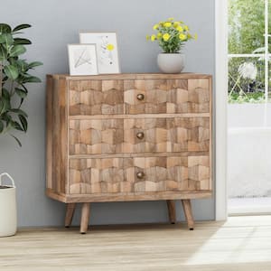 Latona Natural Brown Cabinet with 3-Drawers