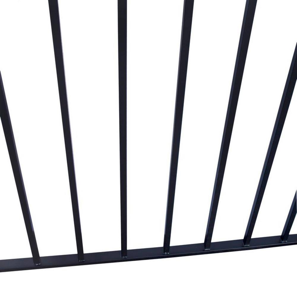 Madrid Style Black Steel Garden Fence Panels, 8 x 5 Feet, Set of 2