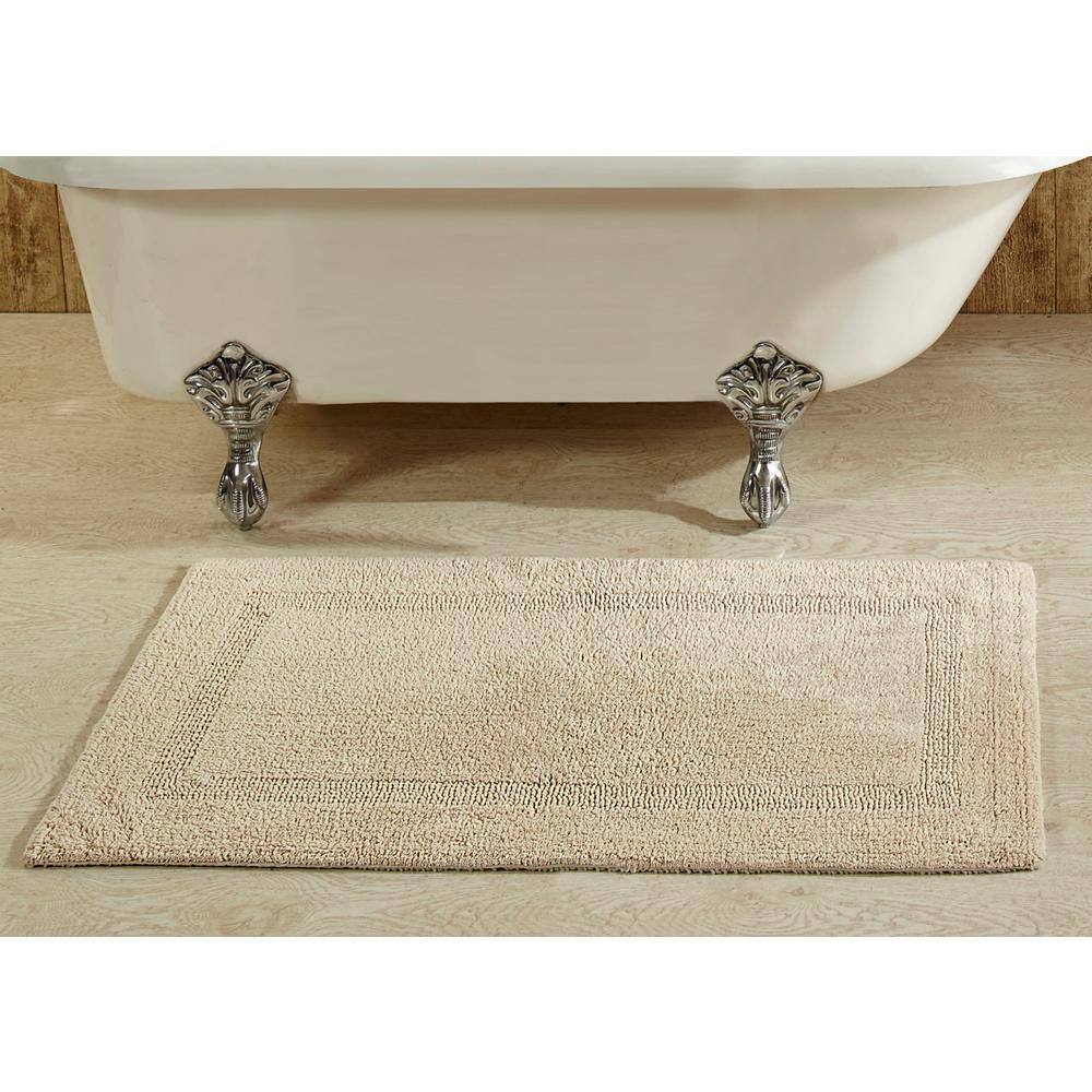 Lux Collection Sand Cotton Reversible Bath Rug 21" x 34"