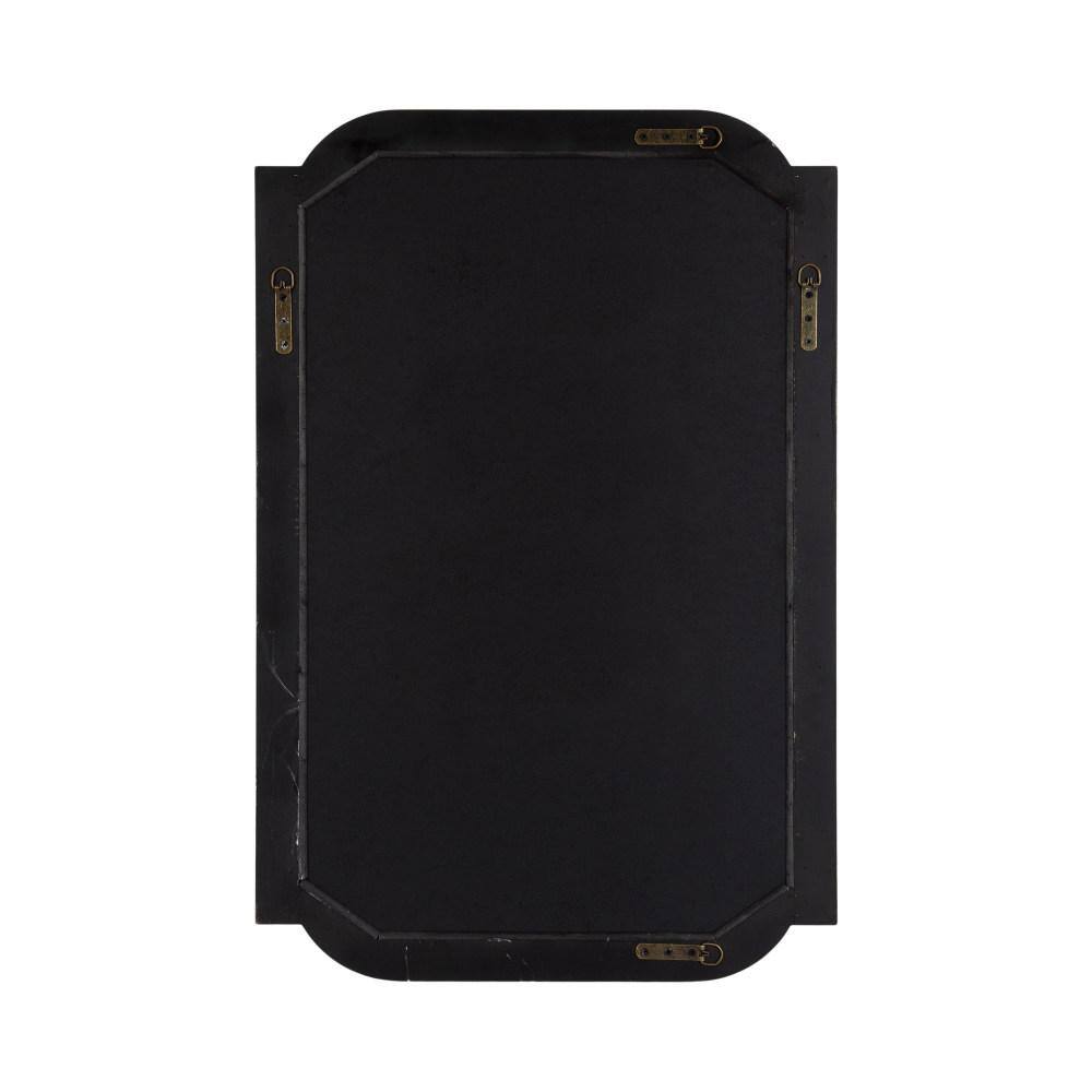 Gold Scalloped Rectangular Wood Bathroom Vanity Mirror