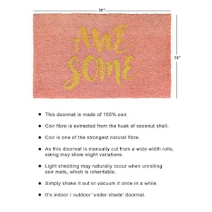 Pink Glitter Gold 18 in. x 30 in. Glitter Awesome Door Mat