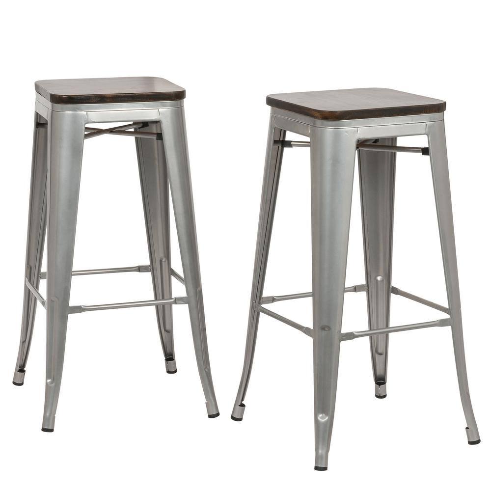 rustic metal stools