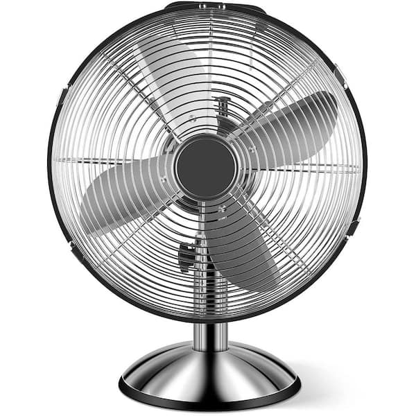 12 in. 3-Speed Metal High Velocity Heavy Duty Desk Fan in White