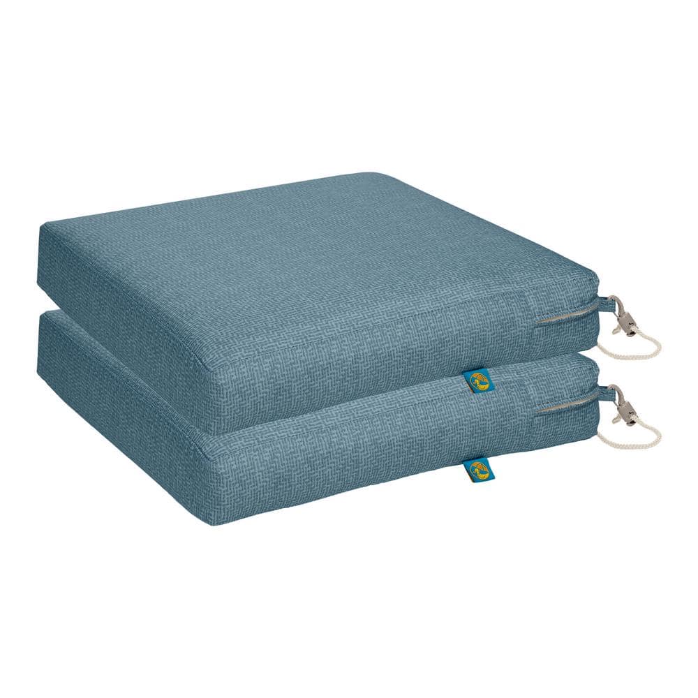 Blue Shadow Water-Resistant Outdoor Dining Chair Cushion 17x17