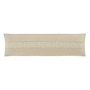 Lagos Polyester Ivory Bolster Decorative Throw Pillow 15 in. X 52 in.