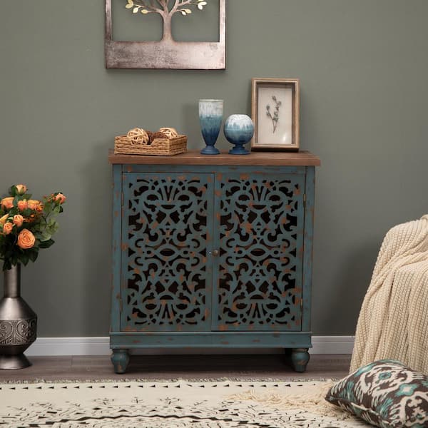 PHI VILLA Accent Cabinet With Doors Small Buffet Sideboard