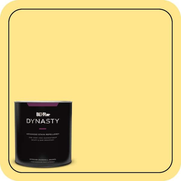 BEHR DYNASTY 1 qt. #370A-3 Bicycle Yellow Eggshell Enamel Interior Stain-Blocking Paint and Primer