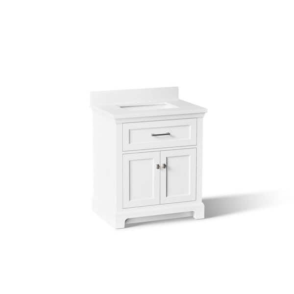 Charlemont 30.98in. Single Sink Freestanding White Bath Vanity with White Quartz Top Assembled