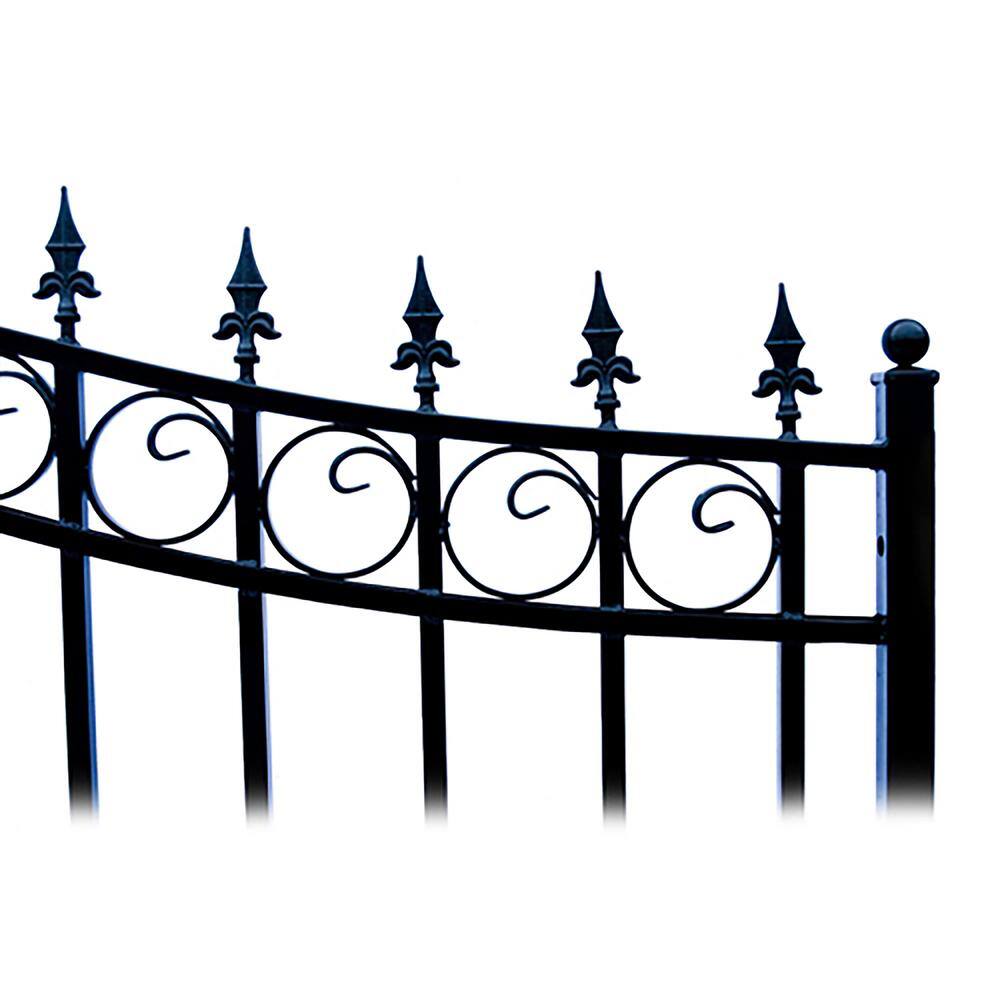 London Style Black Steel Dual Swing Driveway Gate 12 x 6 Feet
