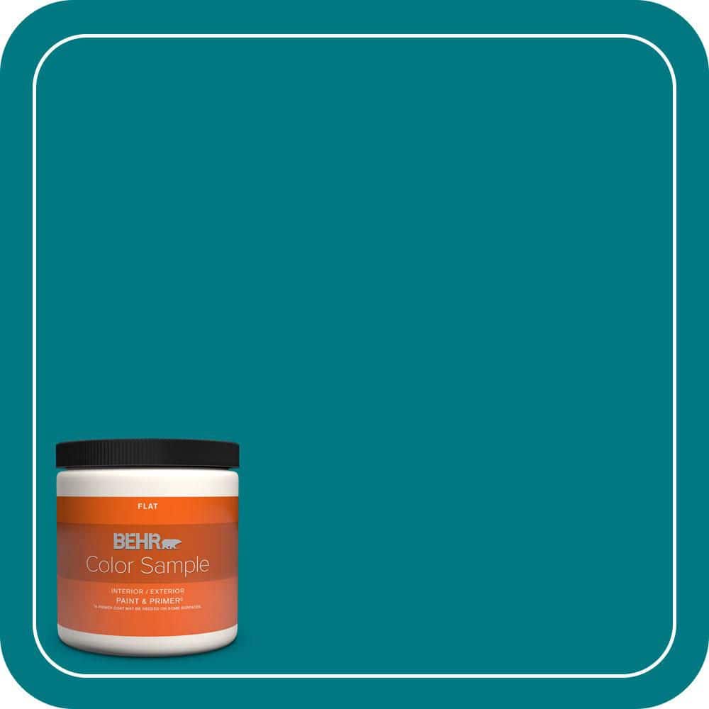 8 oz. #P470-7 The Real Teal Flat Interior/Exterior Paint & Primer Color Sample price history on PriceWatchPro