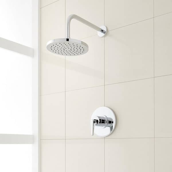 SIGNATURE HARDWARE Drea Single Handle 1-Spray Shower Faucet 1.8 GPM with Pressure Balanced in. Chrome