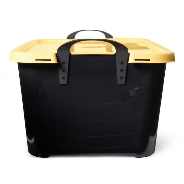 Life Story 55 Quart Plastic Stackable Storage Tote Unit Bin, Black