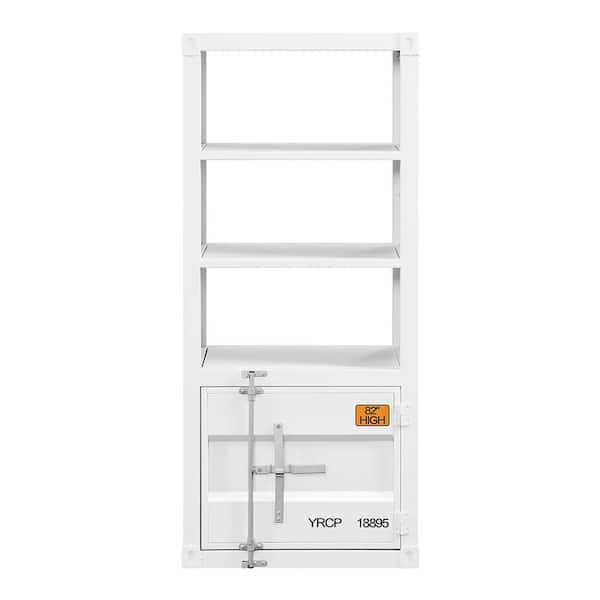 Acme Furniture Cargo 49 in. White Metal 3-Self Bookcase with Open Back