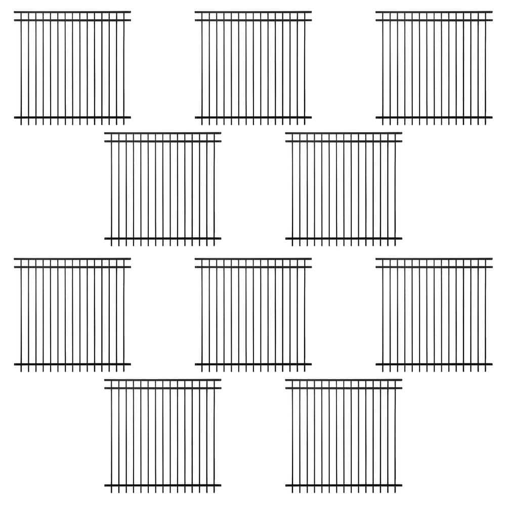 6 ft. x 6 ft. Heavy Duty Spaced Bar Flat Top Flat Metal Fence Panel, Anti-Rust Garden Fence Panel (Pack of 10) price history on PriceWatchPro