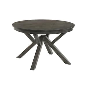 47.5 in. Gray Wood Top Trestle Dining Table (Seat of 2)