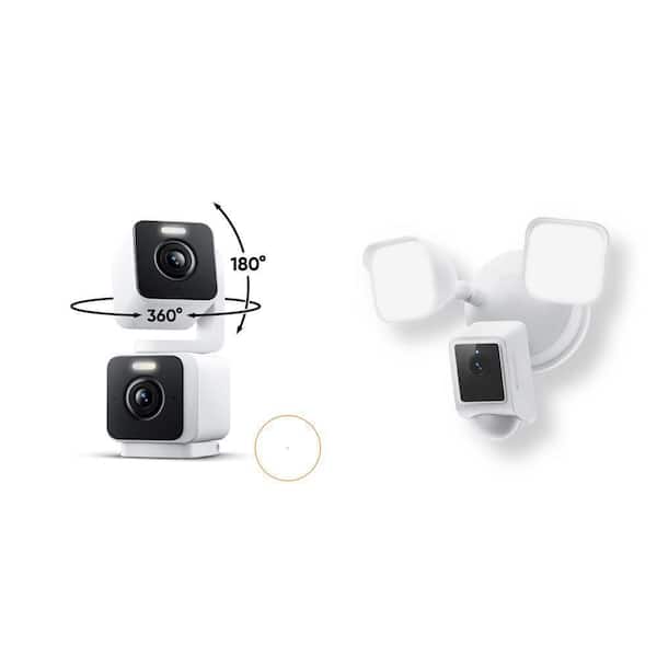 Pan Cam Duo 2K Security Camera, PTZ, Color Night Vision, Spotlight (2-Count) and Floodlight v2, 2K Video (1-Count)