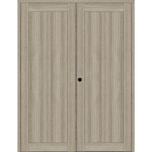 1 Panel Shaker 56 in. x 96 in. Right Active Shambor Wood Composite Double Prehung Interior Door