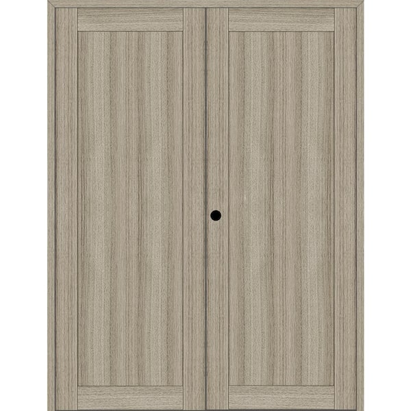 Belldinni 1 Panel Shaker 48 in. x 96 in. Right Active Shambor Wood Composite Double Prehung Interior Door