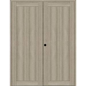1 Panel Shaker 48 in. x 84 in. Right Active Shambor Wood Composite Double Prehung Interior Door