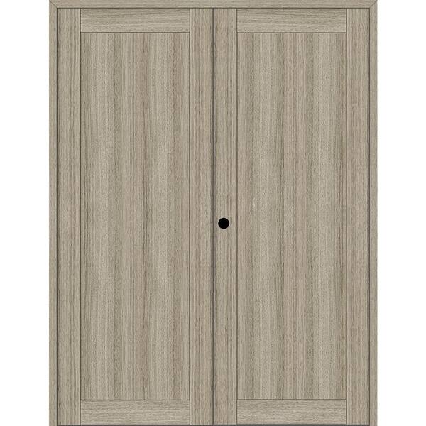 Belldinni 1 Panel Shaker 64 in. x 83.25 in. Right Active Shambor Wood Composite Double Prehung Interior Door