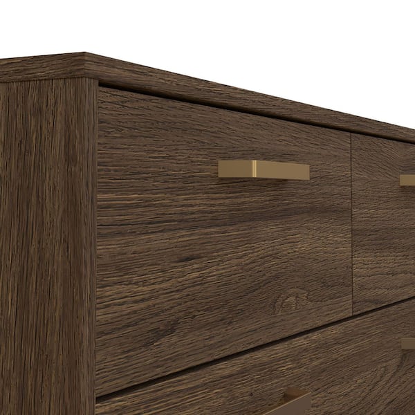 Tvilum Tone Mocha Oak 8 Drawer 77.05 in. W Double Dresser