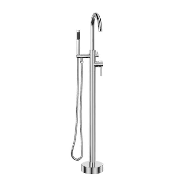Satico High Arch Single-Handle Freestanding Tub Faucet Bathtub Filter with Handheld Shower in Chrome