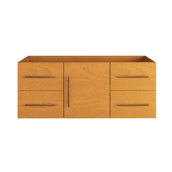VOLPA USA AMERICAN CRAFTED VANITIES Napa 60 in. W x 22 in. D 20.58 in. H Single Sink Bath Vanity Cabinet without Top Wall Mounted In Pacific Maple
