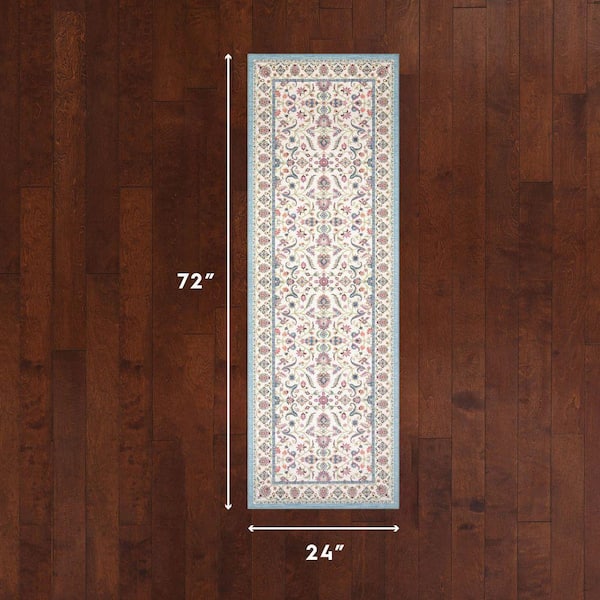 Laura Ashley Chatsworth 2 ft. x 6 ft. Woven Ivory Multi Floral
