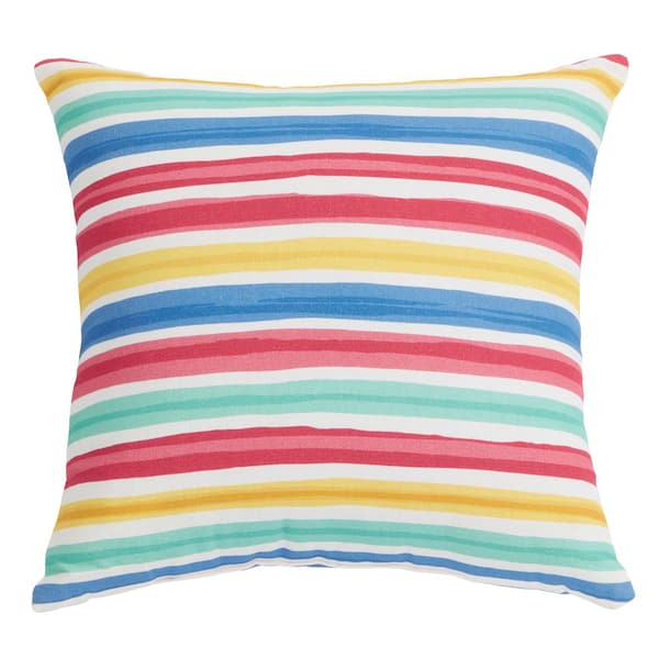 StyleWell 18 in. x 18 in. Stripes Outdoor Throw Pillow
