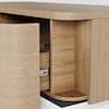 Interior view of the drawer mechanism and storage of the table.