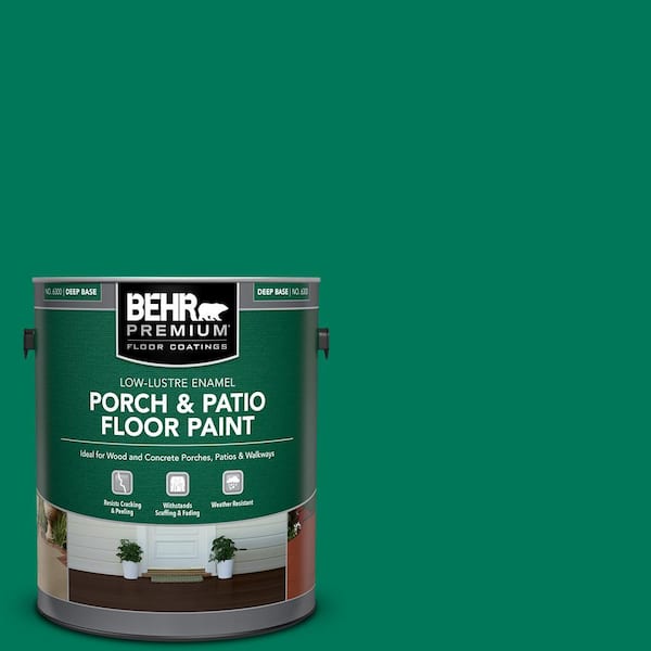 BEHR PREMIUM 1 gal. #OSHA-2 OSHA SAFETY GREEN Low-Lustre Enamel Interior/Exterior Porch and Patio Floor Paint