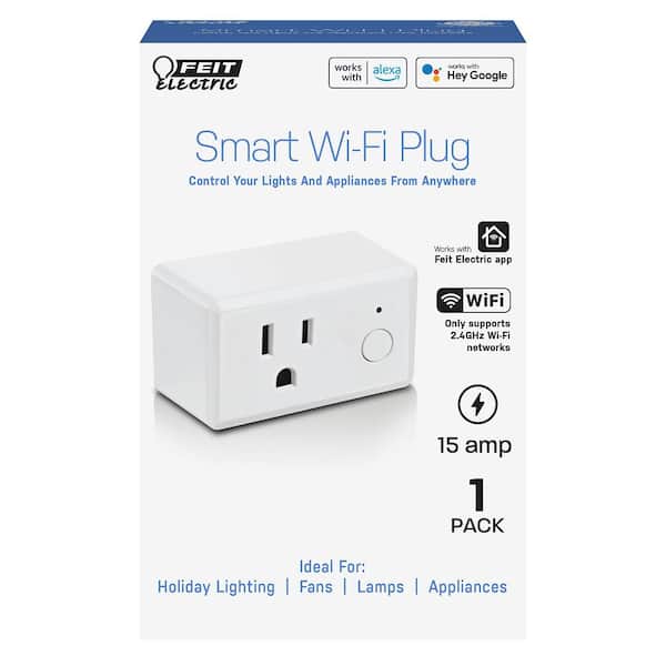 Feit Electric PLUG/WIFI/STK/WP/3 Alexa / Google Assistant Compatible Smart  Wi-Fi 