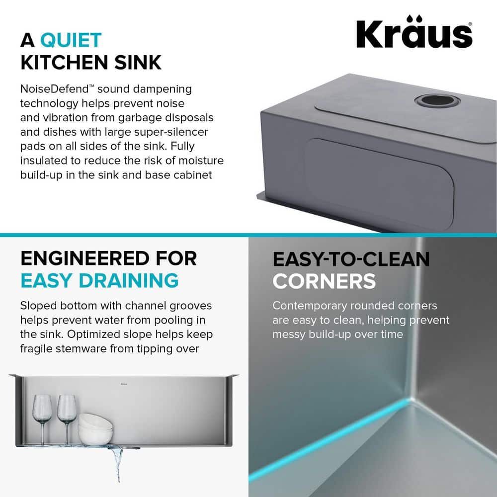 30-Inch Satin Stainless Steel Undermount Single Bowl Kitchen Sink