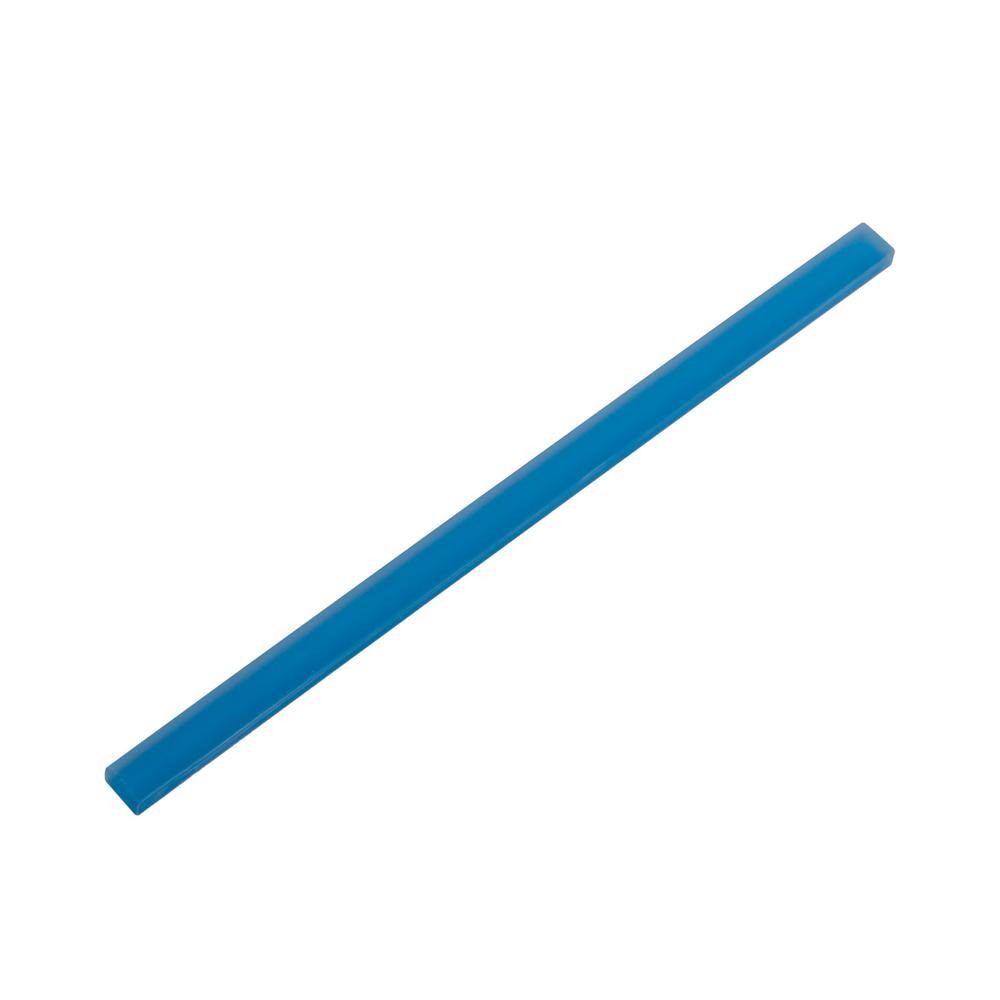 Cerulean Blue Matte Glass Pencil Liner Tile Trim, 12-inch