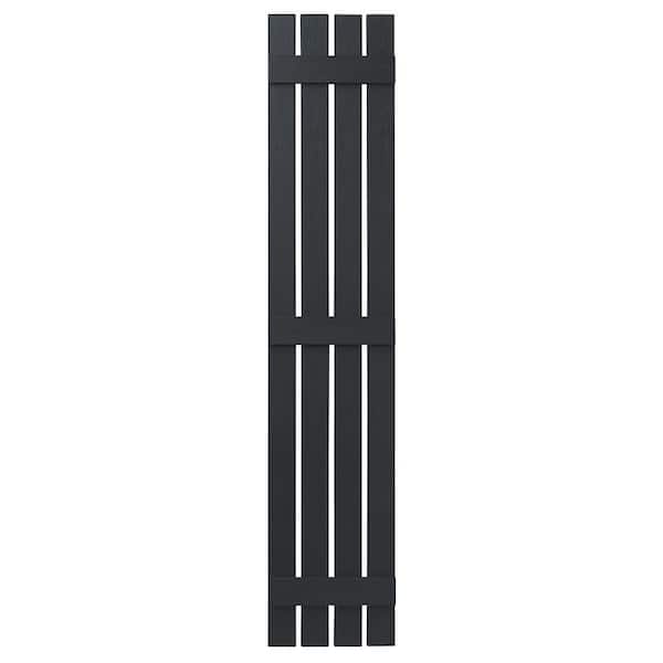 Ply Gem 16 in. x 71 in. Polypropylene 4 Board Open Board and Batten Shutters Pair in Blackwatch Green