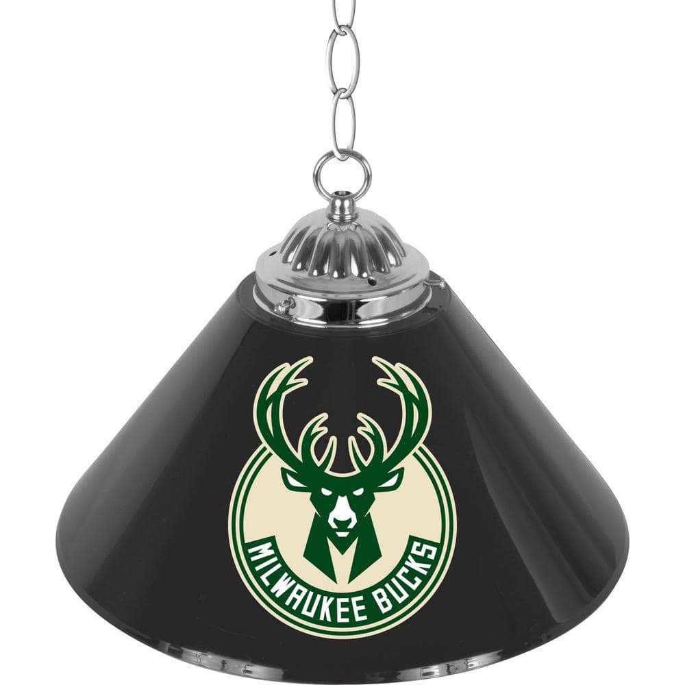 Milwaukee Bucks Logo 1-Light Black Billiard Light