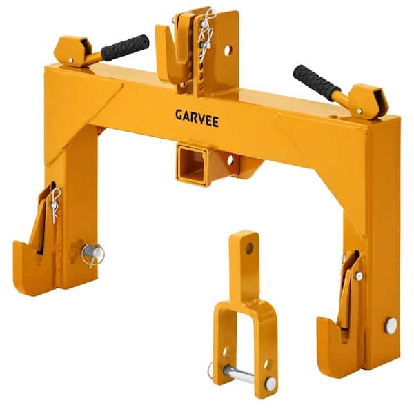 3-Point Quick Hitch with Versatile Top Adapter & 2" Receiver, for Category 1 Tractor, 3000Lbs Lift Capacity