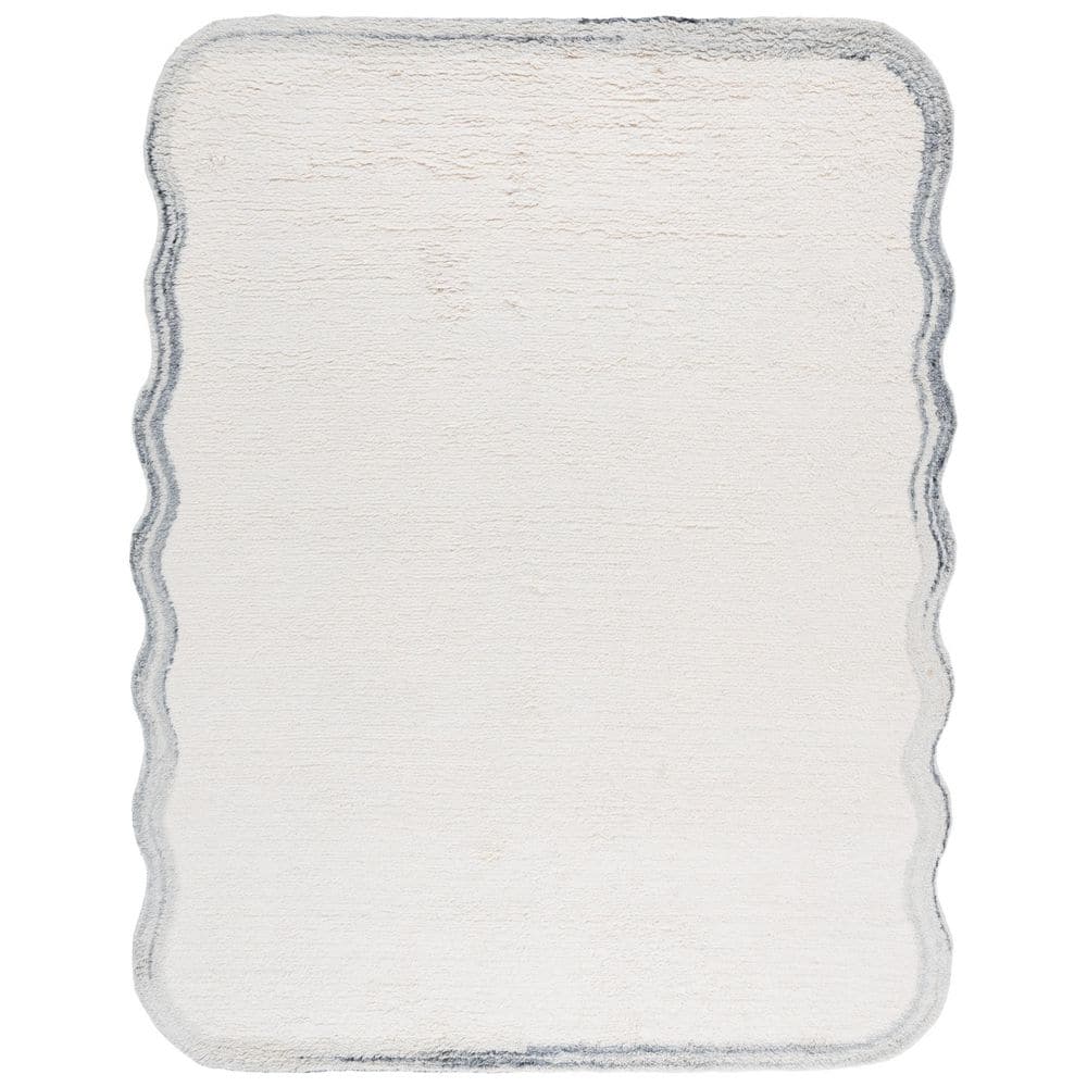 Vermont 8 ft. x 10 ft. Ivory/Gray Modern Solid Border Area Rug price history on PriceWatchPro