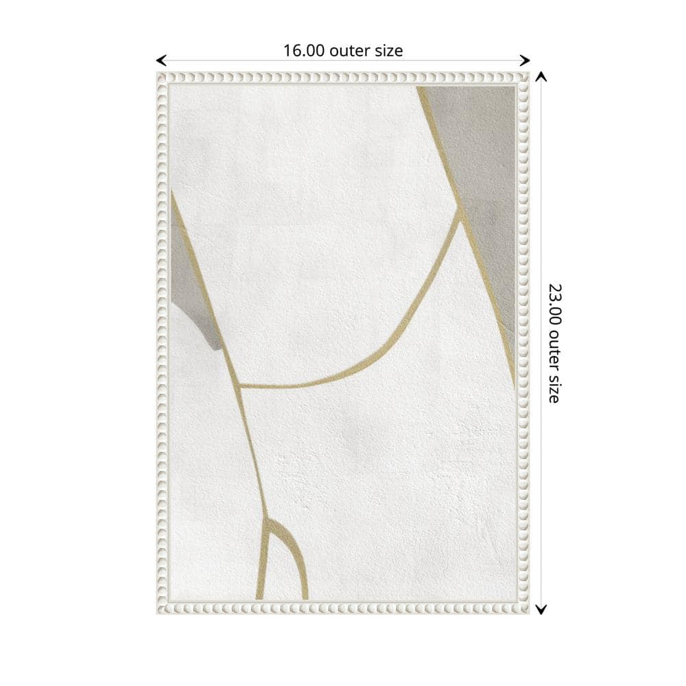 16" x 23" White and Gray Abstract Canvas Wall Art