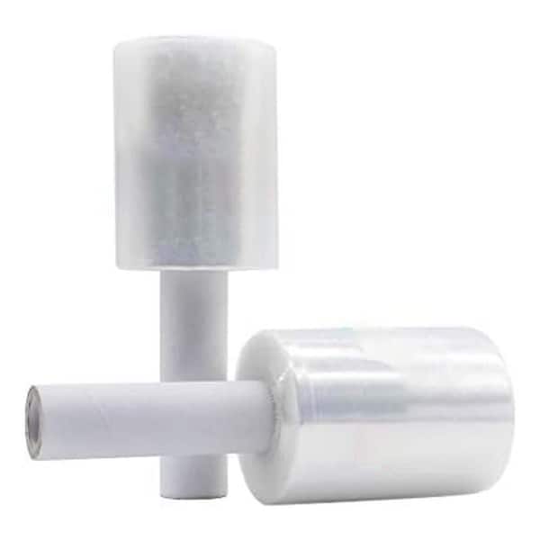 3.63 lb. 10.43 x 6.61 x 4.29 in. Clear Mini Stretch Wrap Roll with Handle 2-Pack